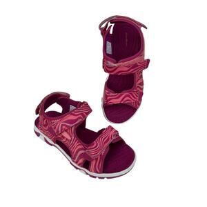 Eddie Bauer Jordan Pink Waves Girls Size 4 Adjustable Strap Rubber Sandals